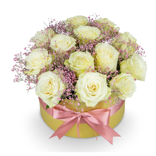 box s ekvádorskými růžemi